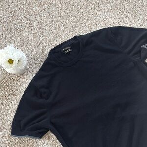 Massimo Dutti short sleeve sweater in Black